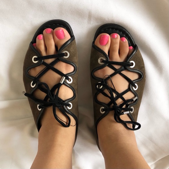 Opening Ceremony Juniper Suede Laced Sandals - Picture 3 of 12